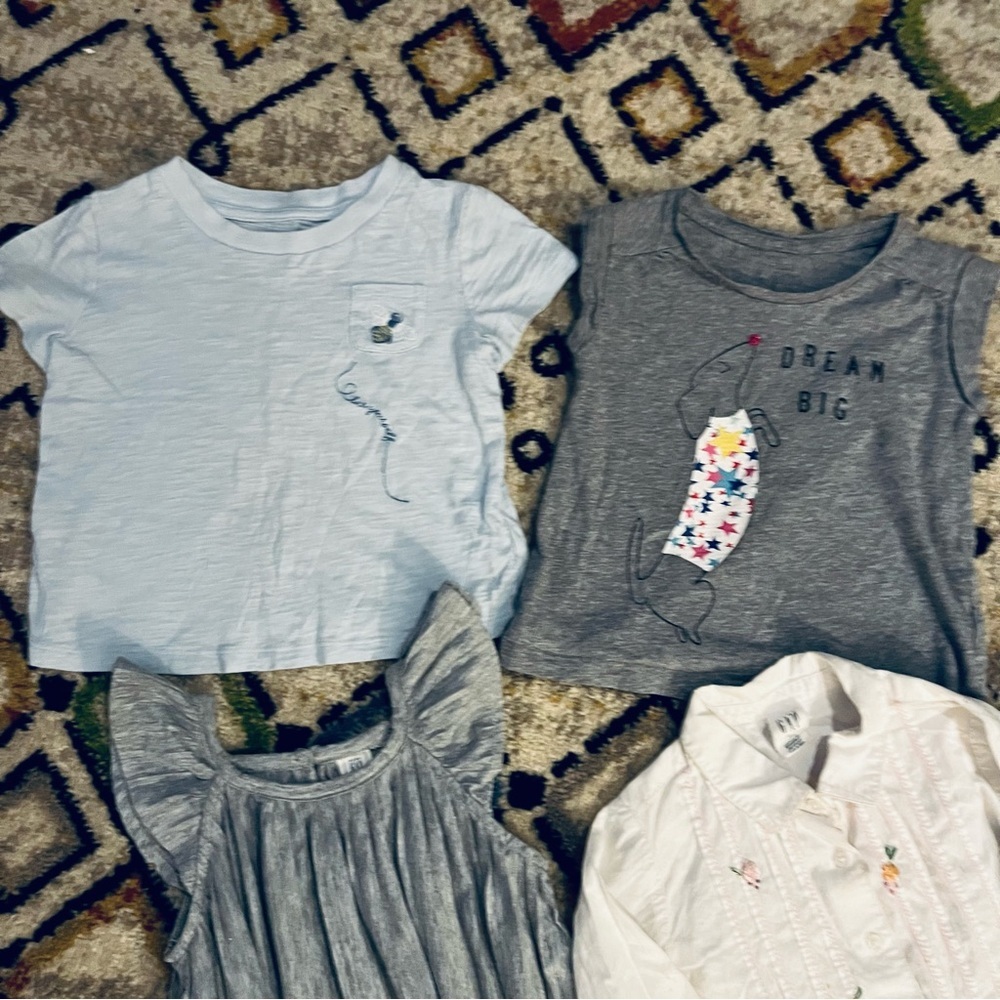 Gap Little Girl Bundle 4 Tops Size 2/3 Adorable Embroidery - Picture 7 of 10